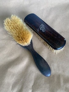 Vintage Mahogany Wood and Natural Bristles Valet Brush Set - Picture 1 of 7