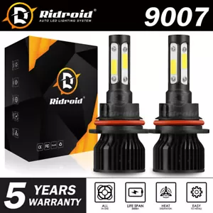 Par de bombillas LED 2400W 360000LM 4 lados 9007 HB5 luces altas/bajas HID 6000K - Imagen 1 de 12