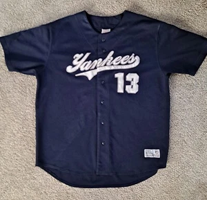 VTG True Fan Alex Rodriguez #13 NY Yankees Blue MLB Baseball Jersey Size XL - Picture 1 of 7