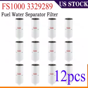 12 PCS Fuel Water Separator Filter For FS1000 Cummins 3329289 P550105 - Picture 1 of 12