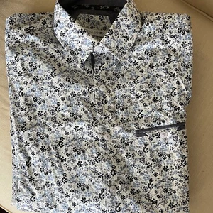 John Lennon Shirt Mens Medium Blue Floral Button Up Long Sleeve Casual - Picture 1 of 6