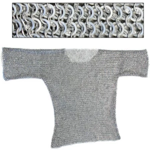 Haubergeon Medieval Re-enactment Theater Aluminum Renaissance Chainmail Medium - Picture 1 of 2