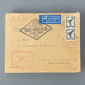 Germany C34 Pair On DOX Flights 1-30-1931 Backstamped Rio De Janeiro - Picture 1 of 2