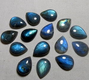 Natural Blue Labradorite Pear Cabochon 3x5mm to 15x20mm Loose Gemstone - Picture 1 of 5