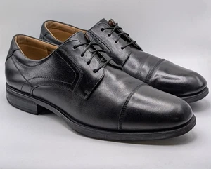Florsheim Shoes Mens Size 9.5D Oxford Dress Leather Lace Up Comfortech Black  - Picture 1 of 7