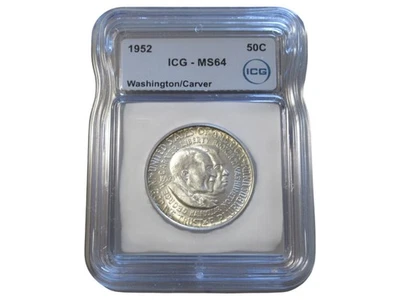 1952 WASHINGTON CARVER COMMEMORATIVE HALF ICG MS 64 - Image 1 of 2