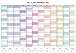 2026 Year Wall Planner Large Various A Sizes Business Poster Print Opt Laminated - Picture 1 of 1