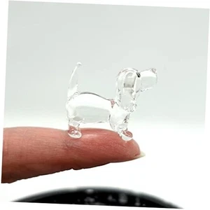 Raro Beagle Micro Pequeñas Estatuillas Vidrio Soplado a Mano Arte Animales Coleccionables Transparente - Imagen 1 de 7