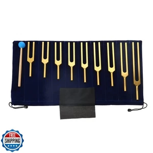 Solfeggio Stimmgabel Set, golden 9 Stimmgabeln zum Heilen, Entspannen, Stren - Bild 1 von 5