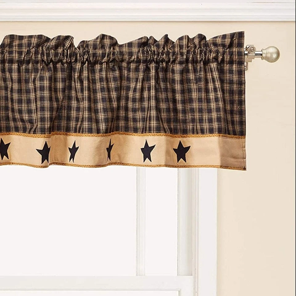 Park Designs Sturbridge Star Lined Valance 60 X 14"