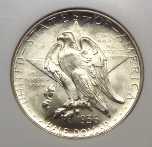1936 "D" Commemorative *TEXAS* Silver Half Dollar 50c NGC MS67 #002 Gem BU Unc - Picture 1 of 5