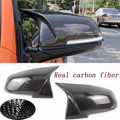 REAL CARBON FIBRE WING MIRROR COVERS CAPS For BMW F20 F22 F30 F32 F36 M140i M2 - Image 1 of 4