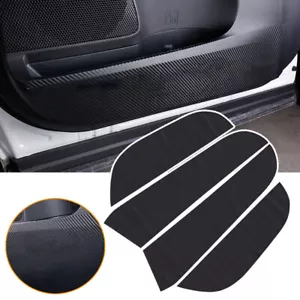 For Toyota RAV4 2013-2018 Carbon fiber PU Door Anti-Kick Panel Guard cover trim - Picture 1 of 6