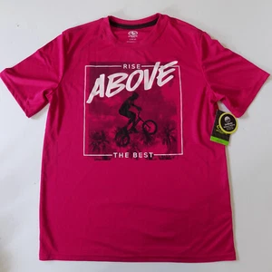NEW Boys Athletic Works Magenta Short Sleeve T-Shirt 10-12 L Graphic DriWorks - Picture 1 of 5