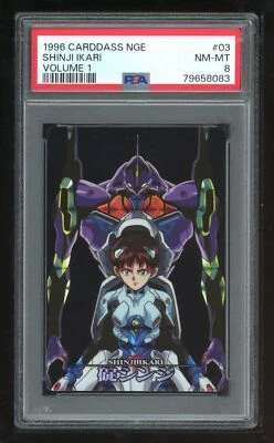 Evangelion Carddass 1 03 Shinji Ikari 1st Prism 1996 #3 Japanese PSA 8 79658083 - Image 1 of 2