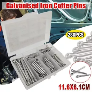 230PCS Iron Galvanized Cotter Pin Grab Split Fixings Securing Lock Pins Kit New - Picture 1 of 11