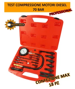 kit per prova compressione pistoni, per motori diesel , con candele e iniettori. - Foto 1 di 8