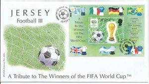 JERSEY 2006 WORLD CUP FOOTBALL MINIATURE SHEET UNADDRESSED FIRST DAY COVER - Picture 1 of 1