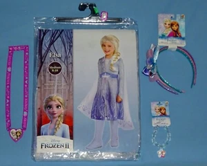 DISNEY FROZEN II ELSA COSTUME DRESS W/ATTACHED CAPE;GIRLS 8-10-ACCESSORIES-LOT-7 - Picture 1 of 12