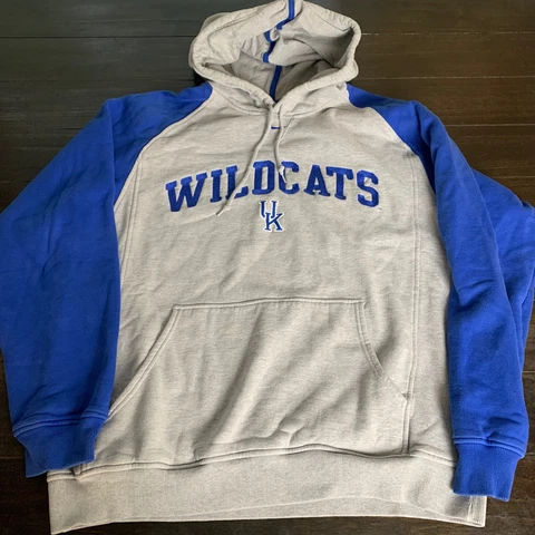 Nike Kentucky Wildcats Hoodie College University Embroidered Gray Blue Size L Cover