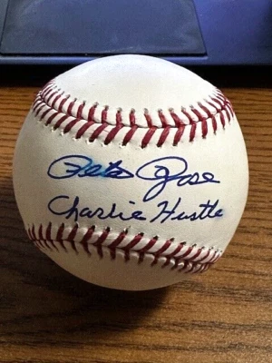 PETE ROSE 9 SIGNED AUTOGRAPHED OML BASEBALL!  Reds & Phillies!  "CHARLIE HUSTLE" - Image 1 of 2