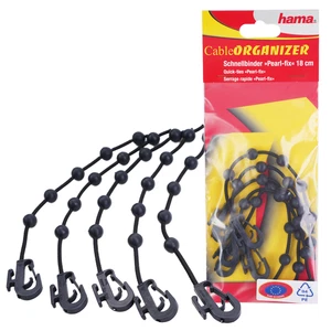5x Hama Kabelbinder 18cm wiederverwendbar Kugel-Binder Schnell-Binder TV HiFi PC - Bild 1 von 5