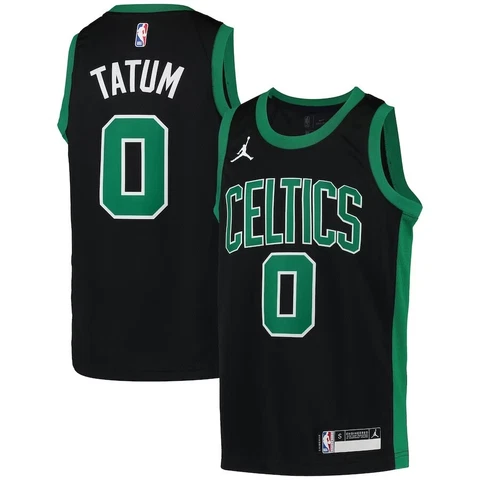 Jason Tatum home jersey stitched black size 12. Number 0. Jordan (says Nike) Cover