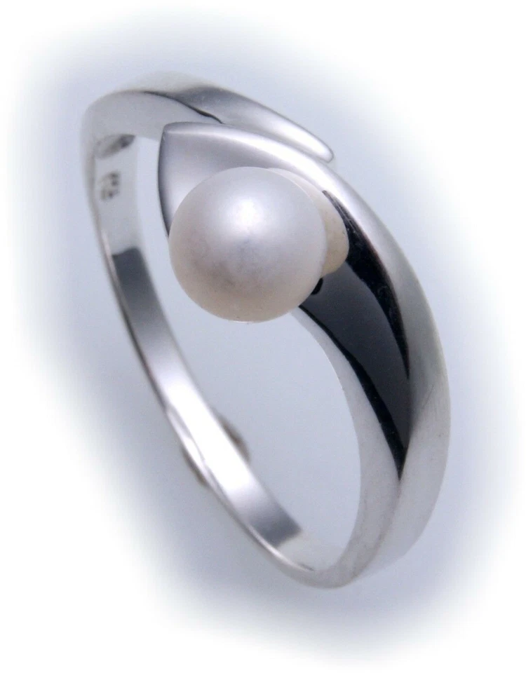 Esclusivo Anello da Donna Vero Argento 925 con Perla Qualità Colivata Sterling - Immagine 1 di 4