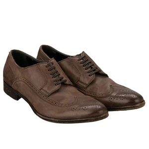 Dolce & Gabbana Napoli Vintage Design Leather Derby Shoes Braun 40 UK 6 US 7 - Picture 1 of 6