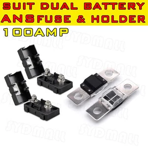 2PCS 100A MIDI ANS FUSES + 2PCS HOLDERS FOR DUAL BATTERY OR SOLAR 30MP BOLT DOW - Bild 1 von 4