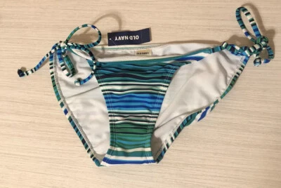 Parte inferior de bikini a rayas azul marino antiguo talla S, M, XL Foto 1 de 2