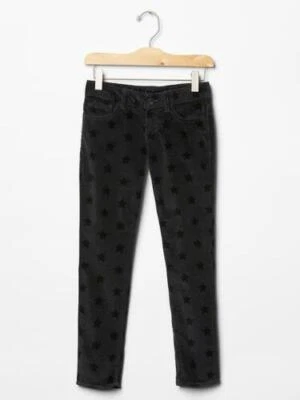 GAP Kids Girls Starry Super Skinny Corduroy Pants Cords 12 Reg Black Star 28x27 - Image 1 of 4