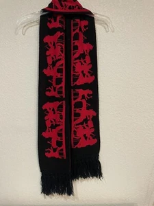Vintage Scarf by Edgerton Musiclothes Red Black Orchestra Maestro Fringe - Picture 1 of 5