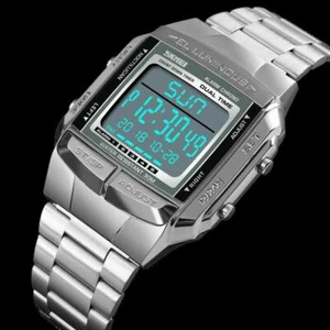 SKMEI Watch Fashion Sport Mens Watches 5 Alarm Waterproof Digital LED Wristwatch - Picture 1 of 17