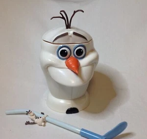 Olaf Disney on Ice Frozen slushie snow cone flip top cup & straw - Picture 1 of 7