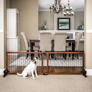 Durable 70-Inch Wide Adjustable Dog Gate - Free Standing Safety for Small Breeds - Picture 1 of 8