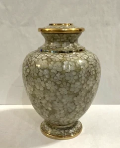 Chinese Cloisonne Funeral Cremation 10.5” Tall Urn for Ashes - Picture 1 of 11