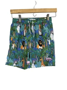 Boardies Shorts Kid 9 Blue Pull On Swim Trunks Travel Summer Beach Preppy Lion - Picture 1 of 13