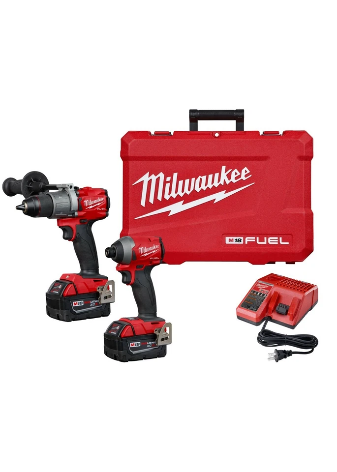 Milwaukee 2997-22 M18 1/4" Impact Driver and 1/2" Hammer Drill Kit - Image 1 of 1
