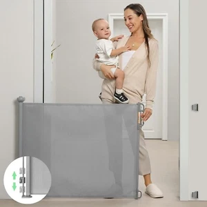 Momcozy Retractable Stair Gate for Baby, Extends up to 55 Wide, 33 Tall with up - Picture 1 of 8