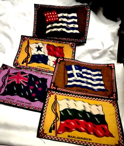 Tobacco Felts Cigar Flags Bulgaria Panama Salvador Greece New Zealand c 1910-20s - Picture 1 of 4