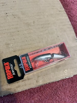 Rapala Jointed Balsa Floating Minnow Crankbait J-5 SILVER 1/8oz Dives 5' Deep - Image 1 of 2
