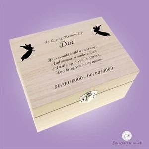 Caja de recuerdo de urna de cenizas para cremación de papá mamá hija hijo hermano conmemorativo - Imagen 1 de 13