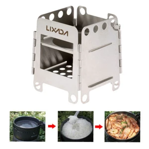 Lixada Portable Stainless Steel Lightweight Folding Wood Stove Pocket Stove O2Y9 - Picture 1 of 12