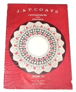 J&P Abrigos Centros de Mesa Bordes Libro 16 Anne Orr Ganchillo Mercerizado CT3 - Imagen 1 de 3
