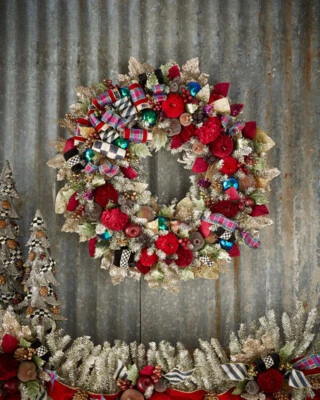 Corona grande MacKenzie-Childs Holiday Frost NUEVA sin caja Foto 1 de 4