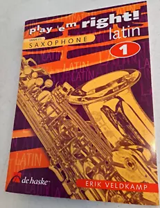 Play 'Em Right Latin Bk 1 Saxophone Erik Veldkamp 1998 PB Sheet Music - Picture 1 of 8