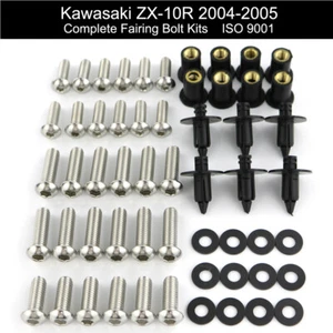 Kit completo de tornillos de pernos de carenado de acero inoxidable apto para Kawasaki ZX-10R ZX10R 04-05 - Imagen 1 de 8