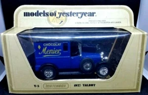 Matchbox Models of Yesteryear Y-5: 1927 Talbot - Blue (Chocolat Menier) in box - Picture 1 of 7