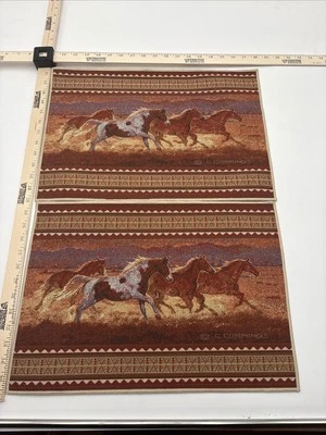 Juego De Colección De 2 Alfombrillas De Mesa De Comedor C. Cummings Caballos Salvajes Suroeste Foto 1 de 4